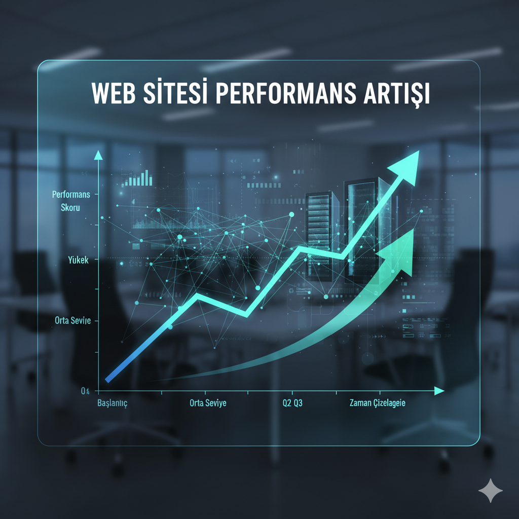 Web sitesi performans artışını gösteren grafik